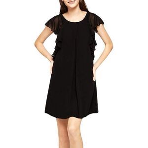 BCBGeneration Black Cascade Sleeve Mini Dress